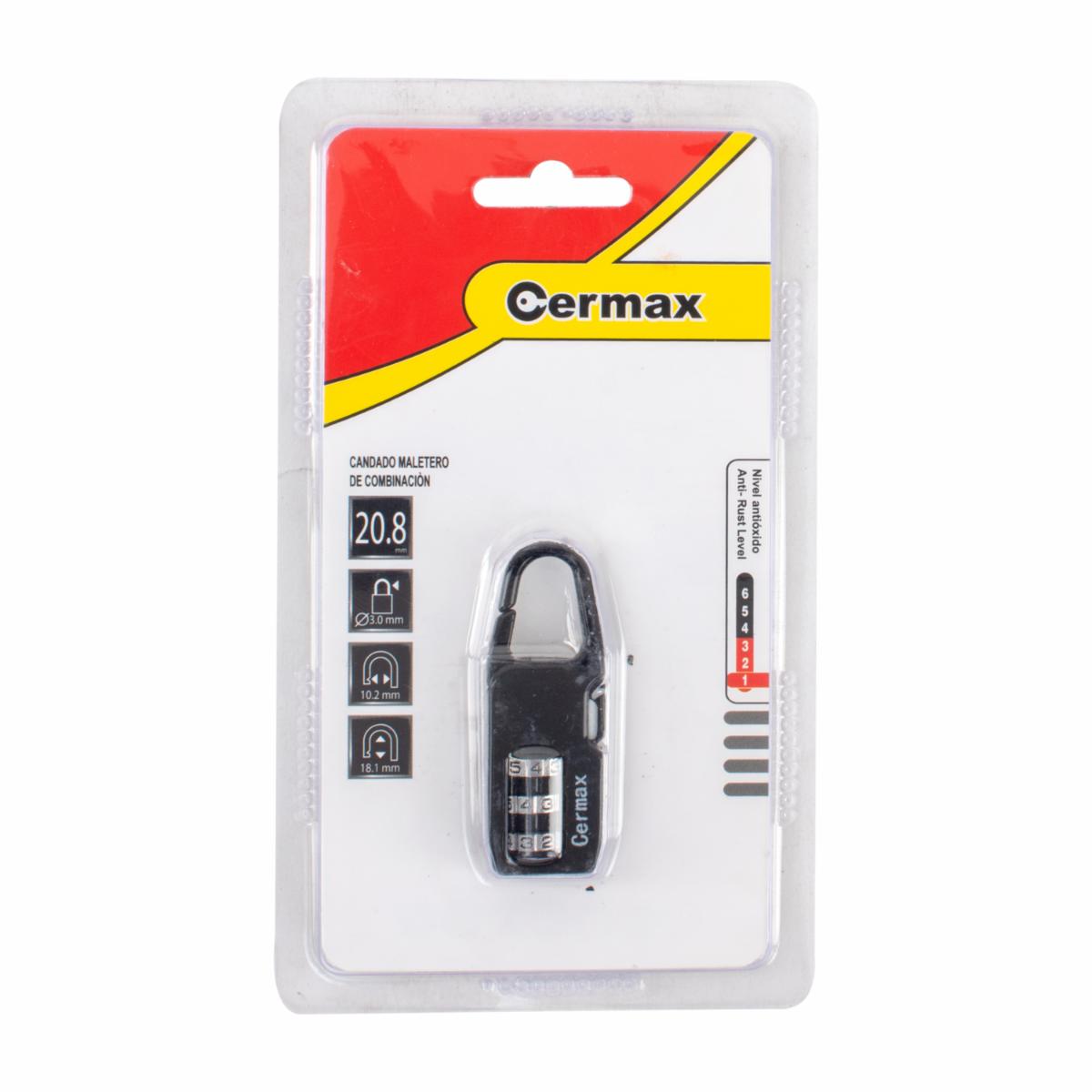 Candado Para Maleta Con Combinacion CERMAX 22 Milimetros