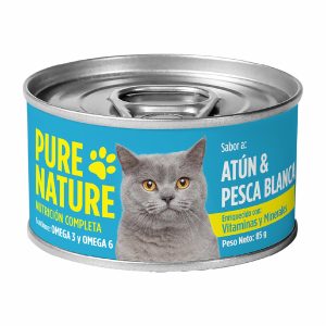 Alimento Húmedo Para Gatos De Atún Con Pesca Blanca PURE NATURE 85 G