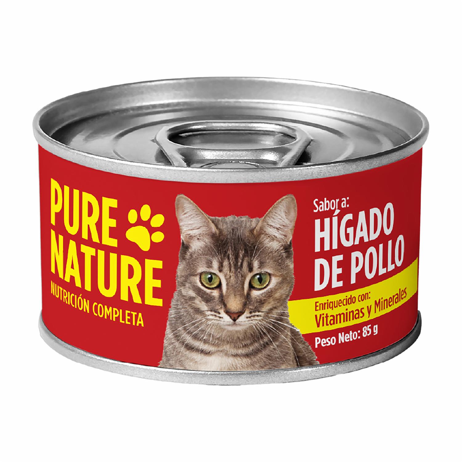 Alimento Húmedo Para Gatos De Hígado Pollo PURE NATURE 85 G
