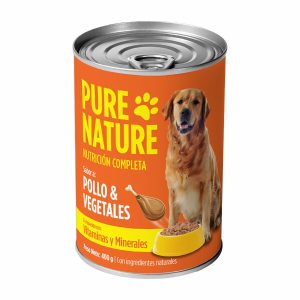 Alimento Húmedo Para Perros Pollo Con Vegetales PURE NATURE 400 G
