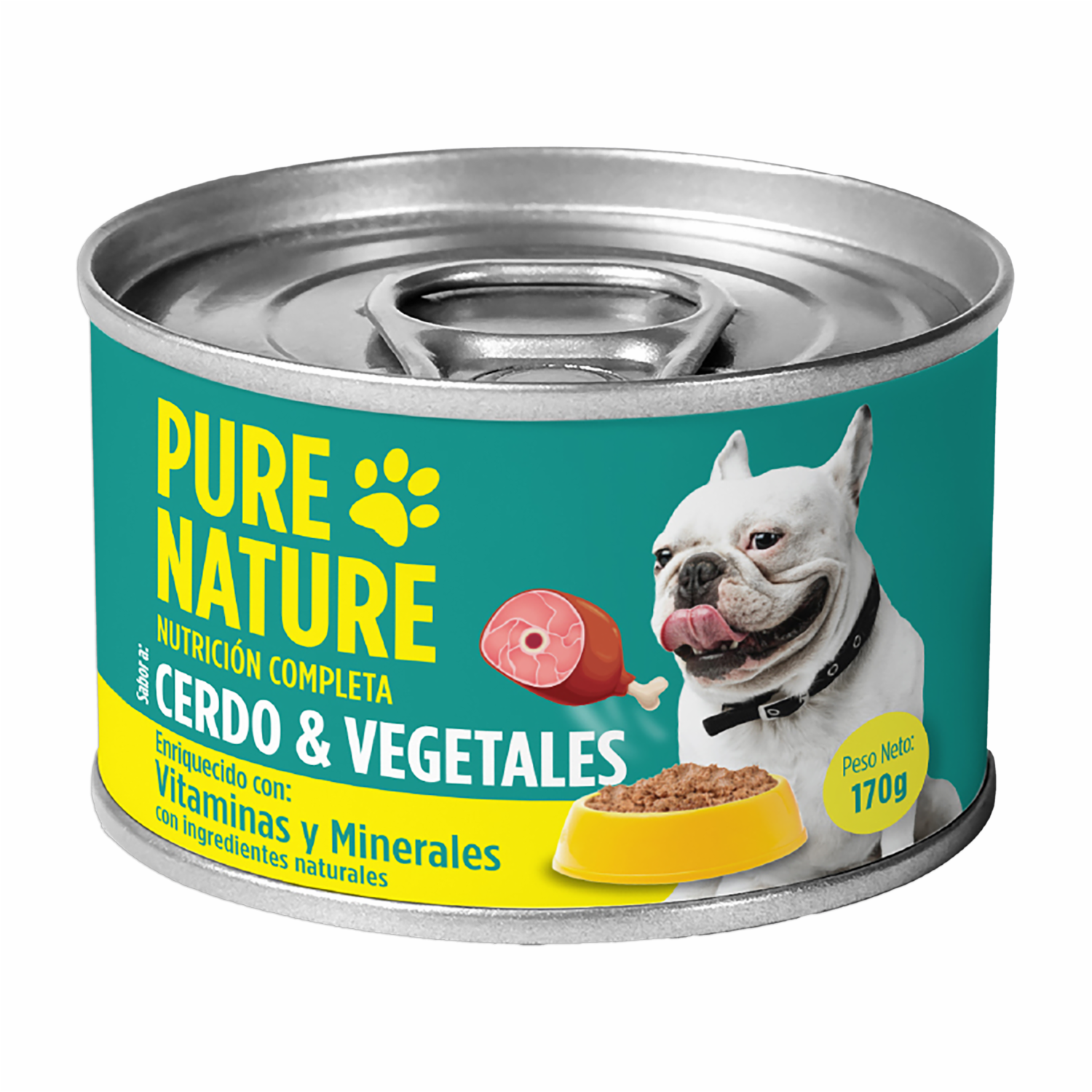 Alimento Húmedo Para Perros Cerdo Con Vegetales PURE NATURE 170 G