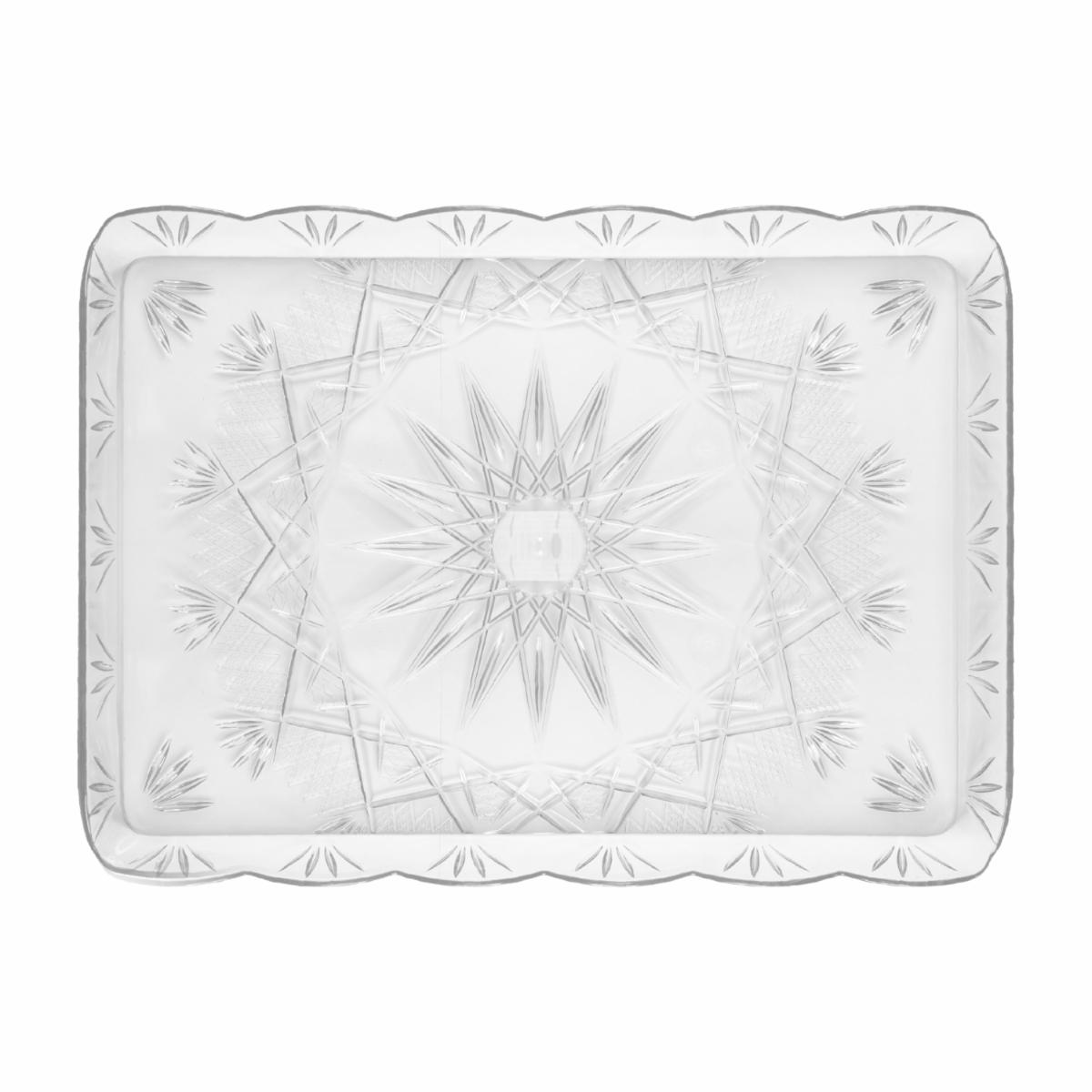 Bandeja Para Servir Rectangular Con Diseño Transparente PLASTIC HOUSE Unidad