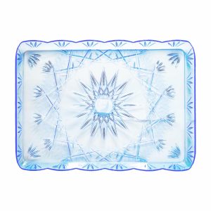 Bandeja Para Servir Rectangular Con Diseño Azul PLASTIC HOUSE Unidad