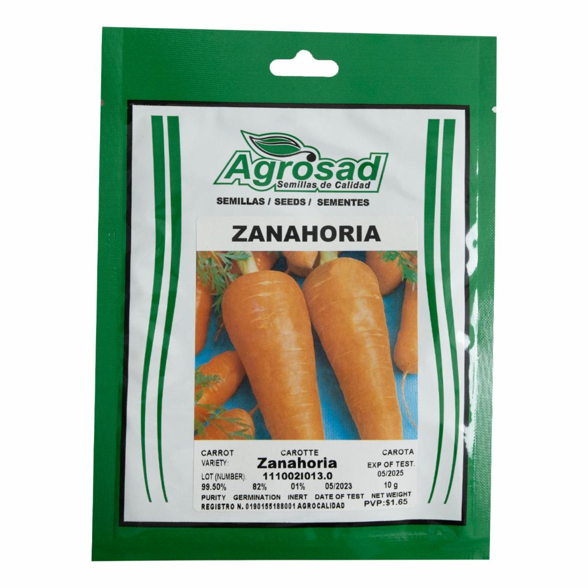 Semillas De Zanahoria AGROSAD 10 g