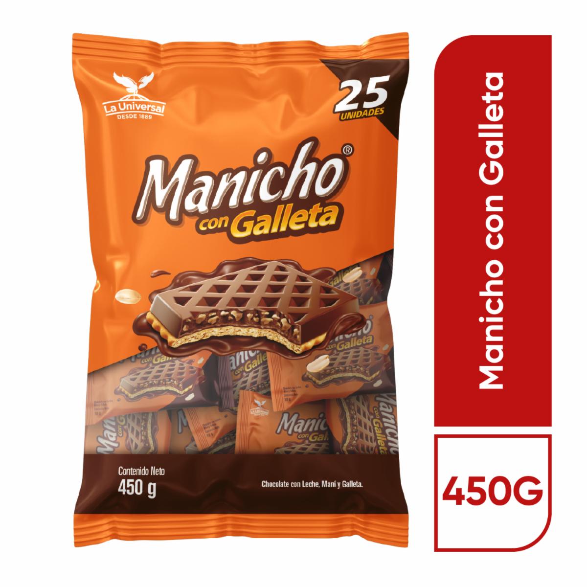 Galleta Con Chocolate Leche Y Maní MANICHO 25 Uds