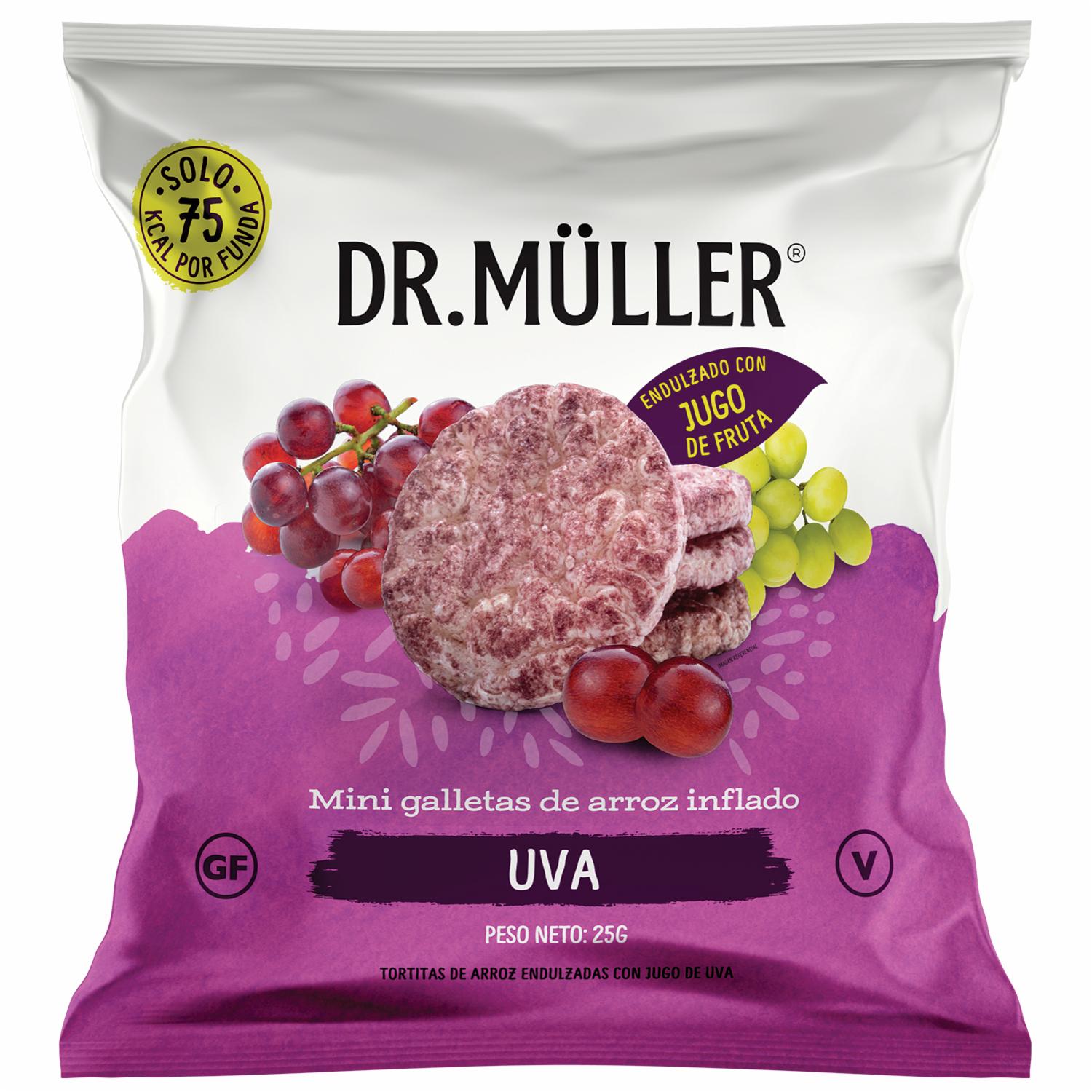 Mini Galletas De Arroz Inflado Sabor A Uva DR. MÜLLER 25 G
