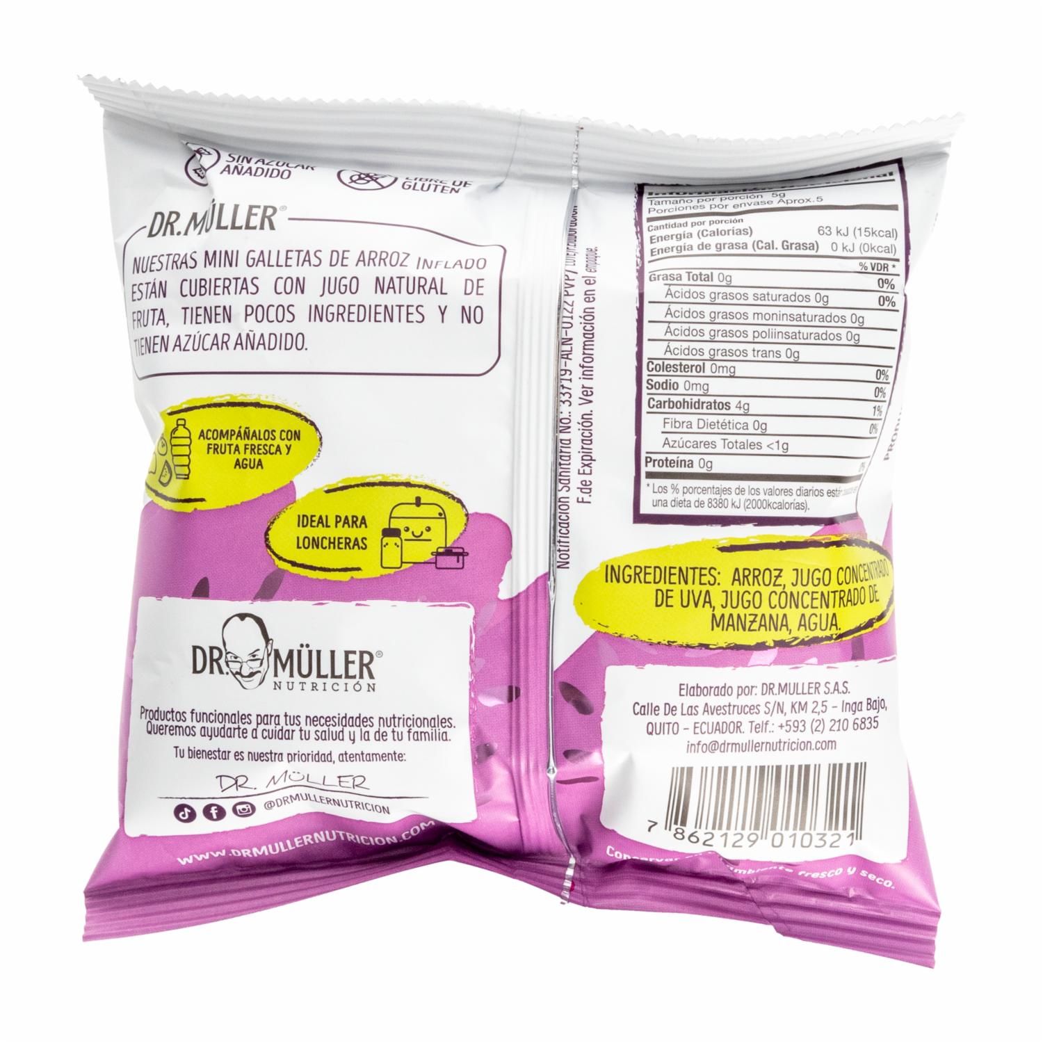 Mini Galletas De Arroz Inflado Sabor A Uva DR. MÜLLER 25 G - Image 3