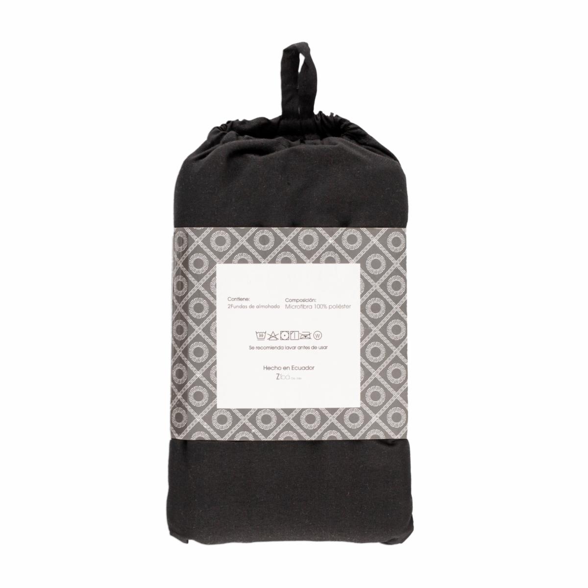 Funda De Almohada Negra ZIBA HOME 70 X 50 Cm - Image 2