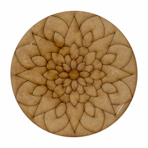 Porta Vasos Redondo Con Diseño De Mándala ARTES Y MADERA Unidad