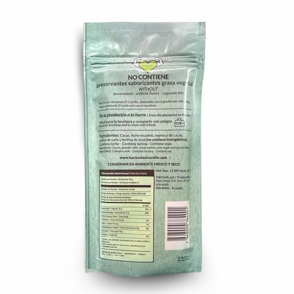 Chocolate Con Leche HACIENDA EL CASTILLO 90 G - Image 3