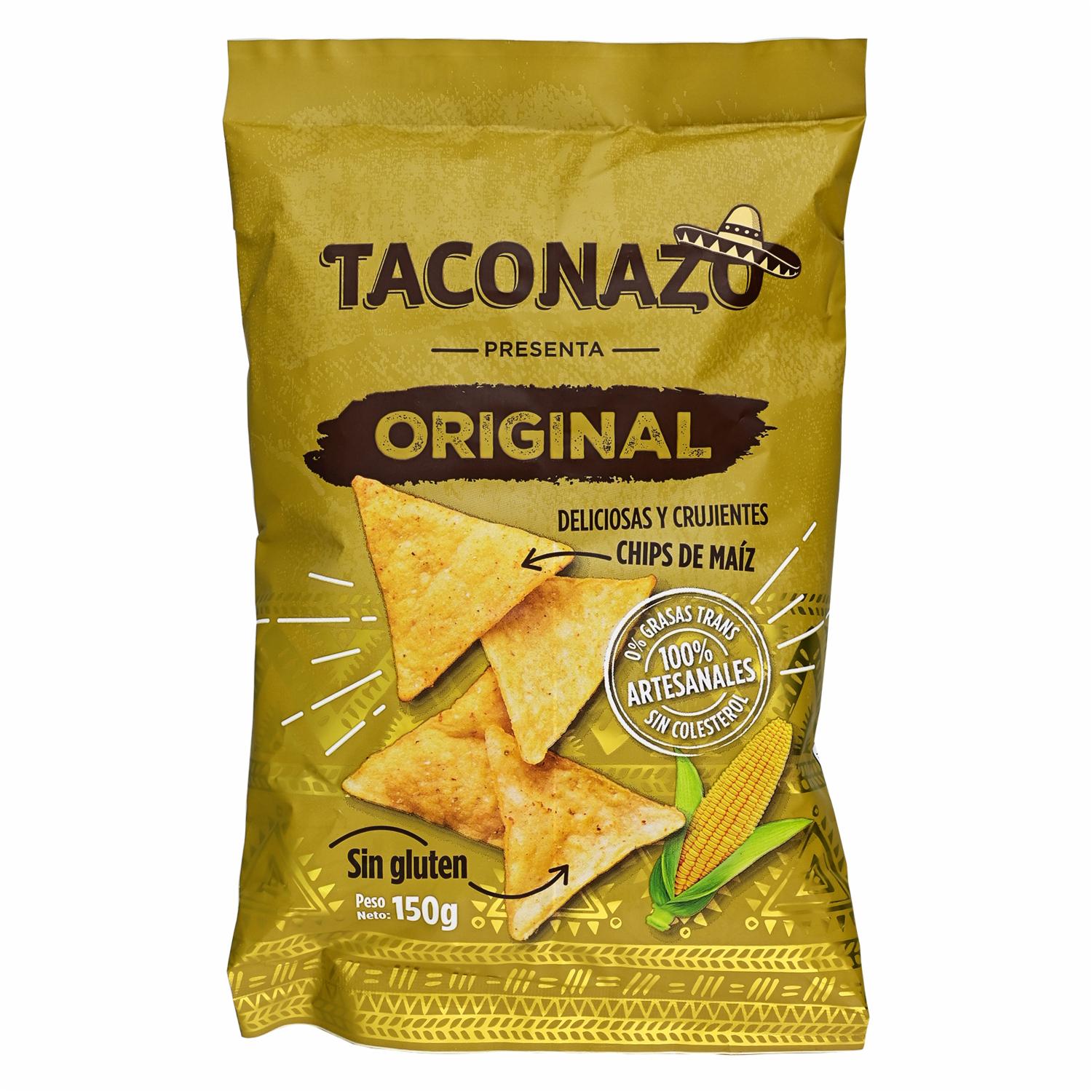 Nachos Sin Gluten Sabor Original TACONAZO 150 G