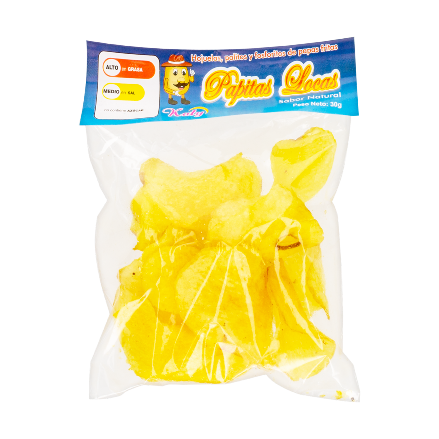 Papas Fritas Sabor Natural PAPITAS LOCAS 30 G