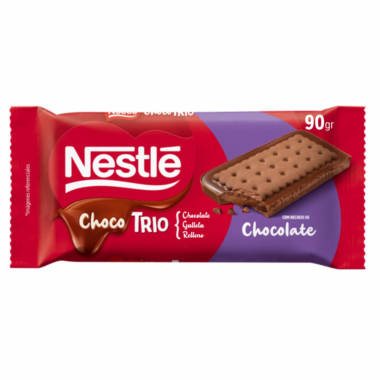 Tableta De Chocolate Relleno Y Galleta NESTLÉ CHOCO TRIO 90 G