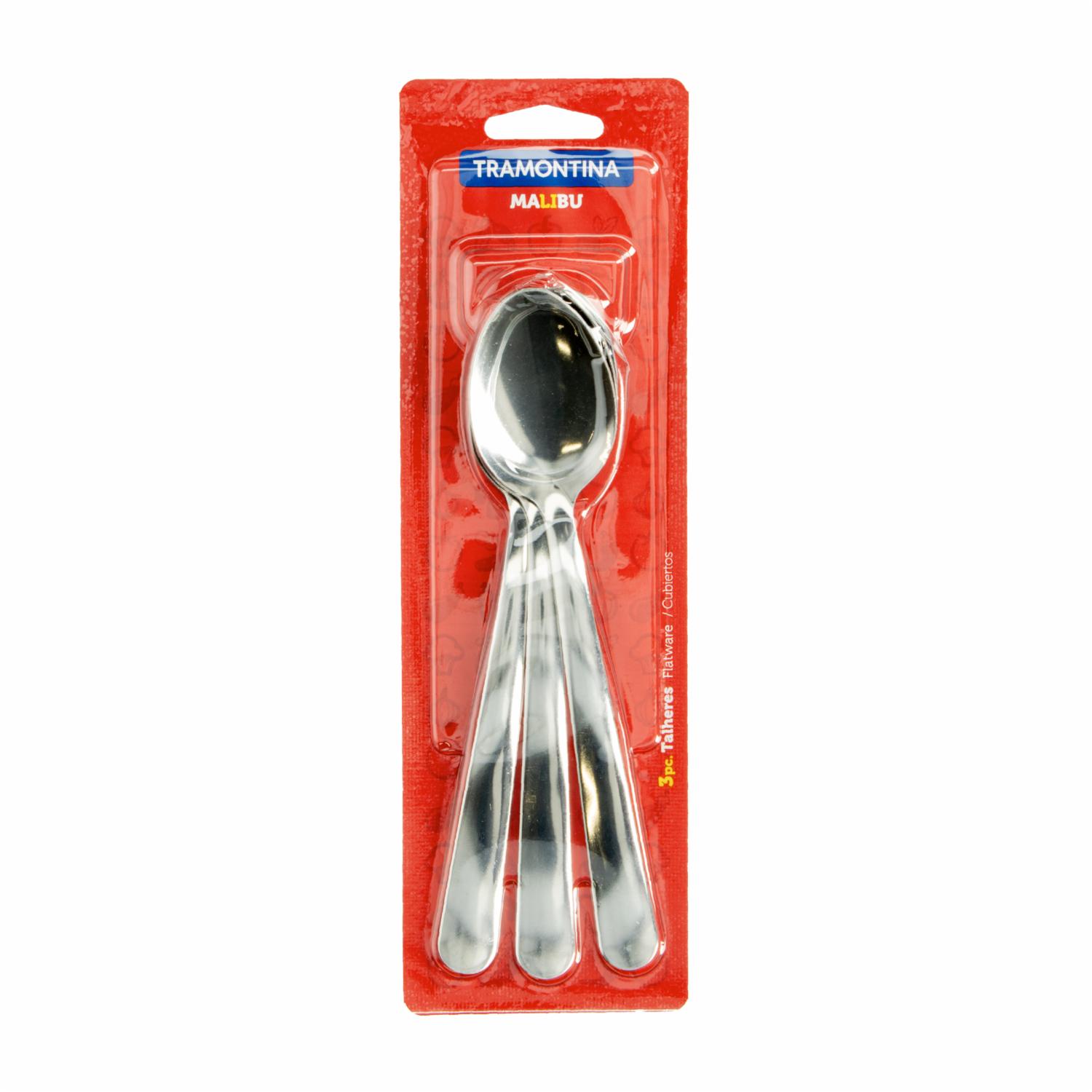 Set De Cubiertos Cucharas Para Mesa Diseño Malibú 3 Puestos TRAMONTINA 3 Piezas