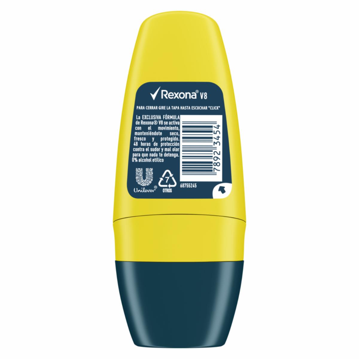 Desodorante En Roll On Para Caballero V8 Nueva Fórmula REXONA 50 Ml - Image 2