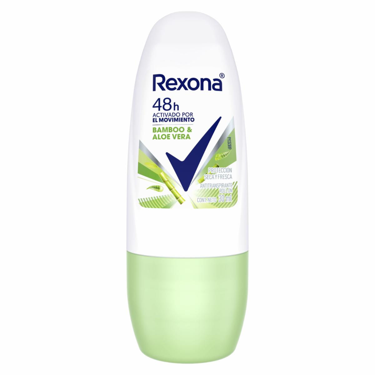 Desodorante En Roll On Antitranspirante Bamboo Y Aloe Vera REXONA 30 Ml