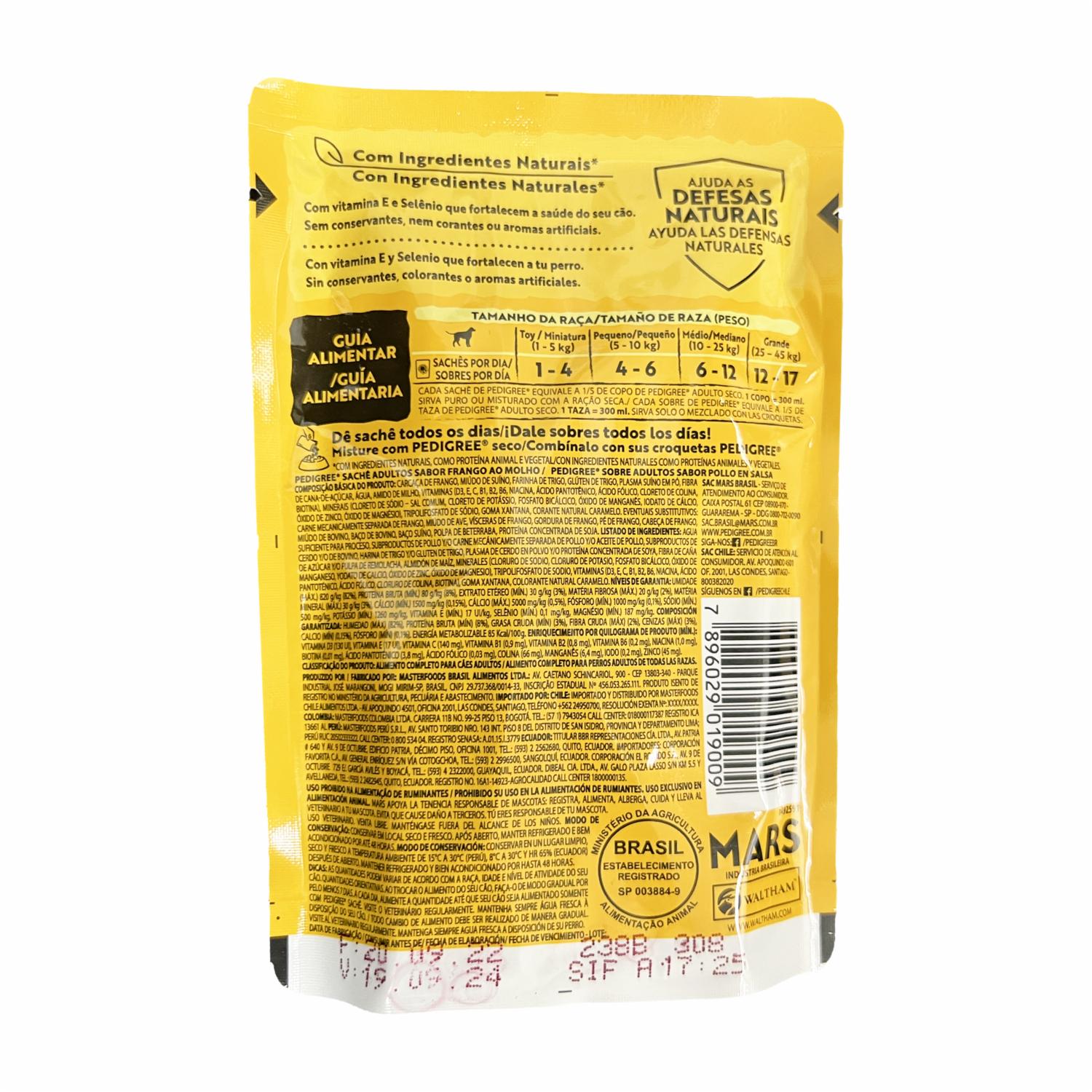 Alimento Para Perros Húmedo Adultos Sabor A Pollo En Sobre PEDIGREE 100 G - Image 2