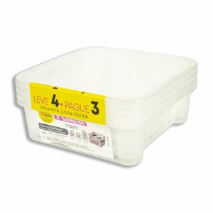 Set Canastillas Transparente Moolti SANREMO 4 Piezas