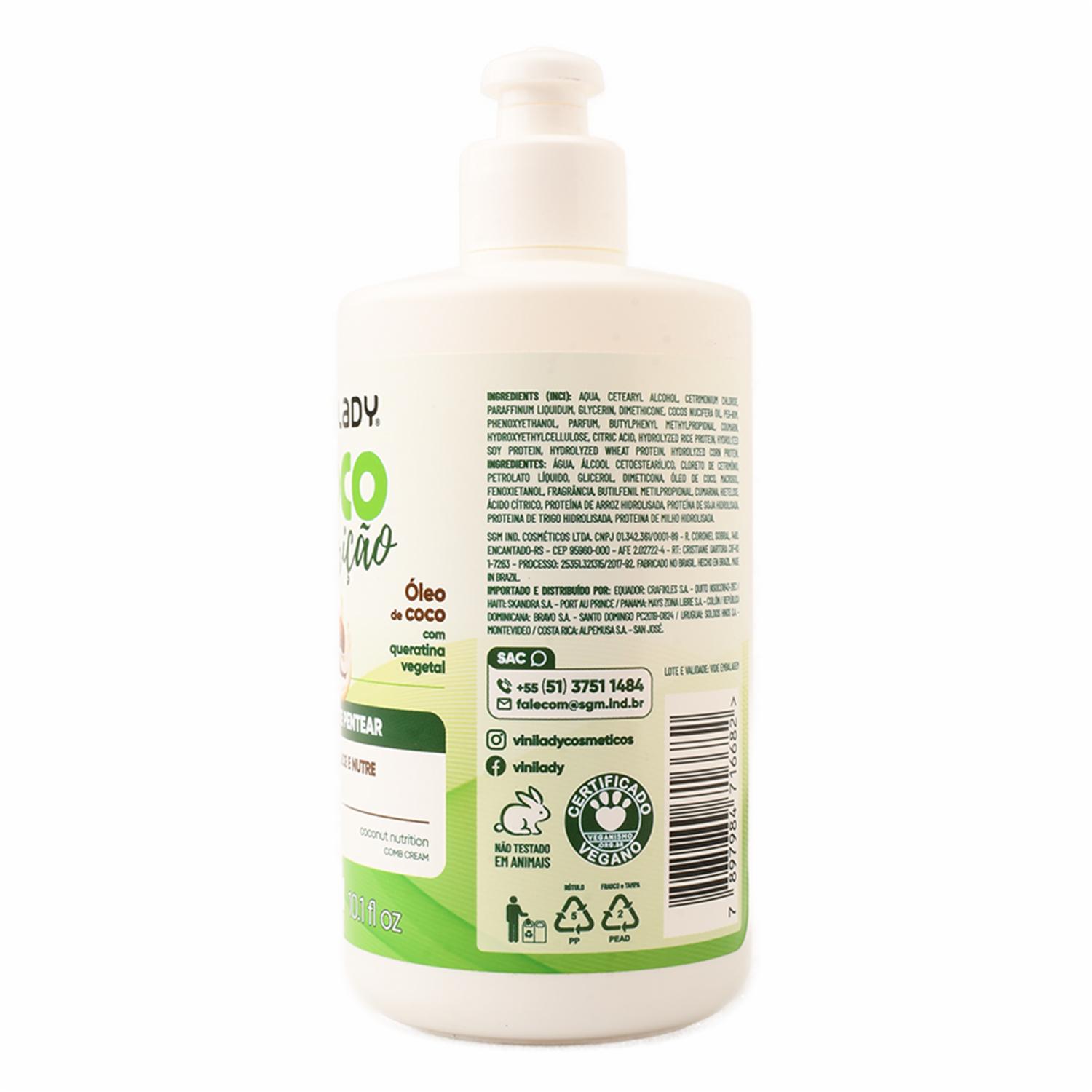 Crema De Peinar Coco Nutrición VINILADY 300 Ml - Image 3