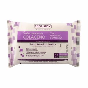 Toallas Desmaquillantes Humectantes Con Colágeno Aloe Vera Y Manzanilla VINILADY X 25 Uds