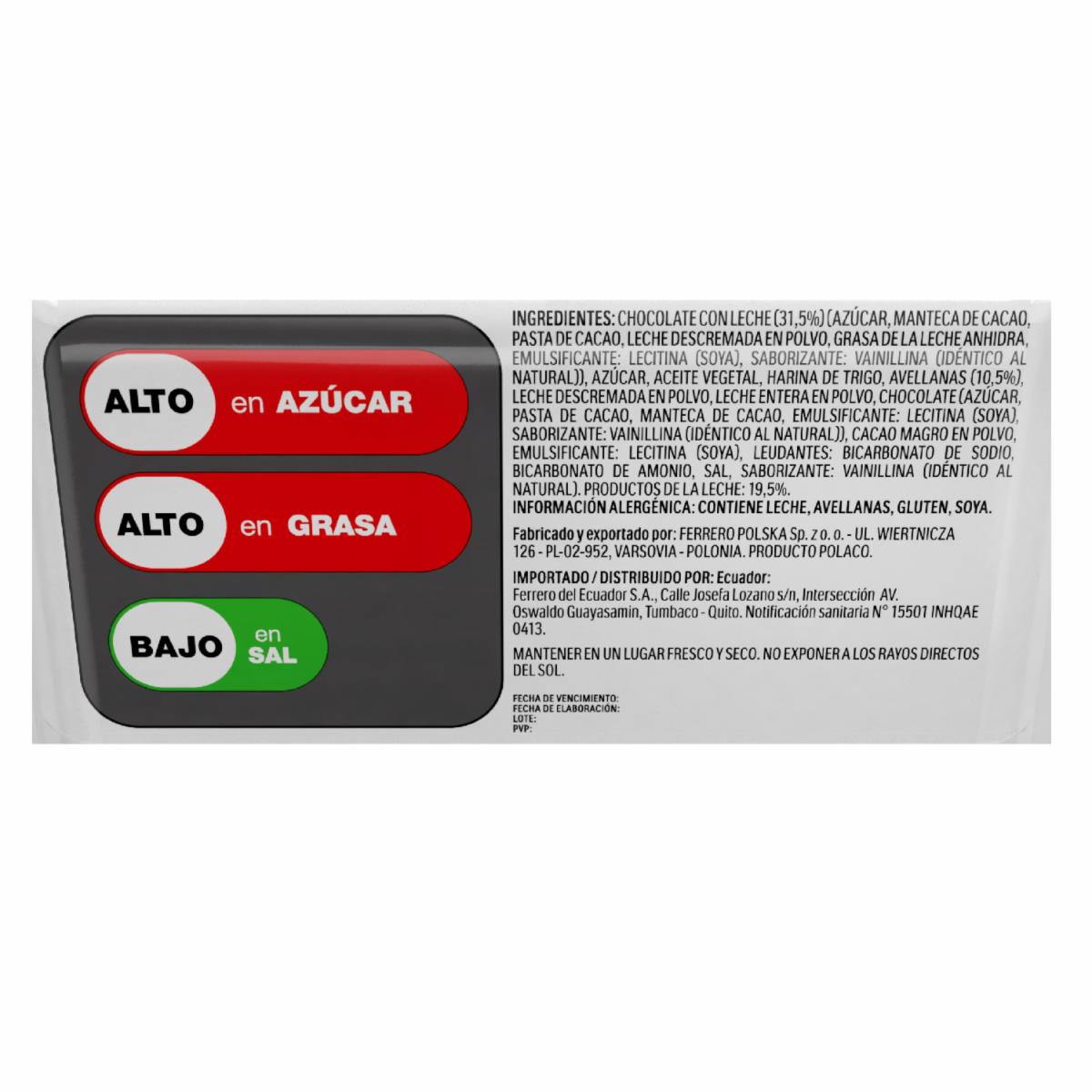 Waffer De Chocolate Con Relleno De Leche Y Avellanas KINDER BUENO 3 X 43 G - Image 2