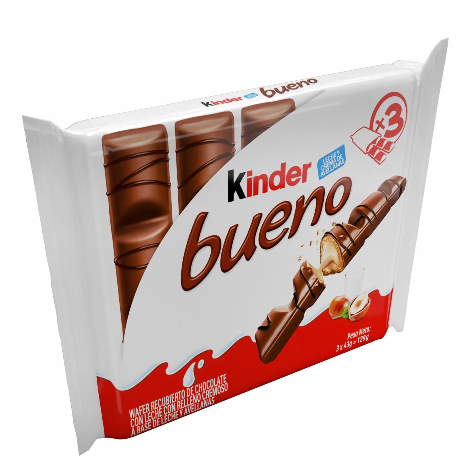 Waffer De Chocolate Con Relleno De Leche Y Avellanas KINDER BUENO 3 X 43 G - Image 4