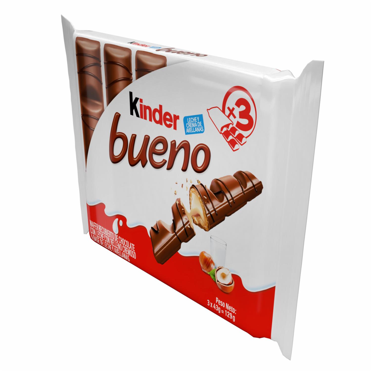 Waffer De Chocolate Con Relleno De Leche Y Avellanas KINDER BUENO 3 X 43 G - Image 5