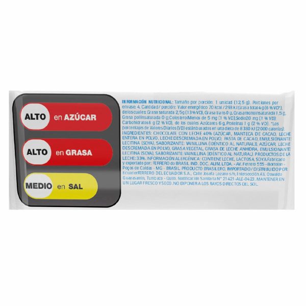 Barra De Chocolate 33% Ingredientes De La Leche KINDER 50 G - Image 2