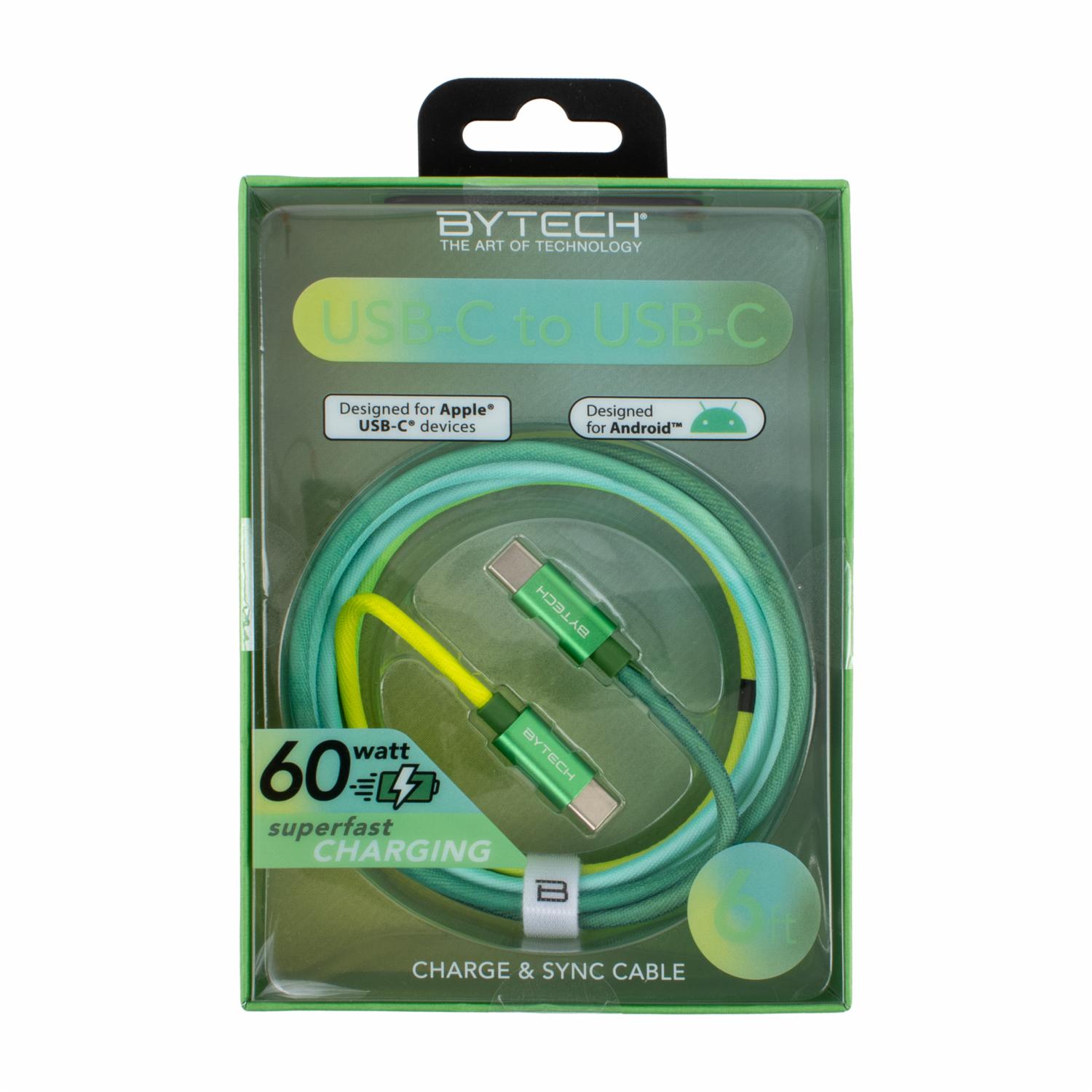 Cable Cargador USB-C Hacia USB-C BYTECH 1.82 M