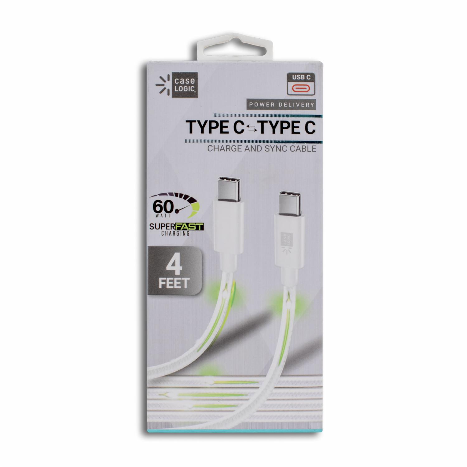 Cable Tipo C A Tipo C Blanco 60 W BYTECH 4 Pies