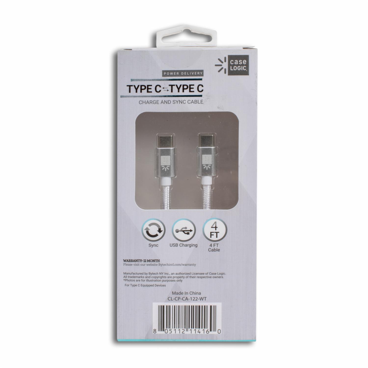 Cable Tipo C A Tipo C Blanco 60 W BYTECH 4 Pies - Image 2