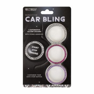 Adorno Para Auto Brillante Para Botón De Encendido BYTECH X 3 Uds