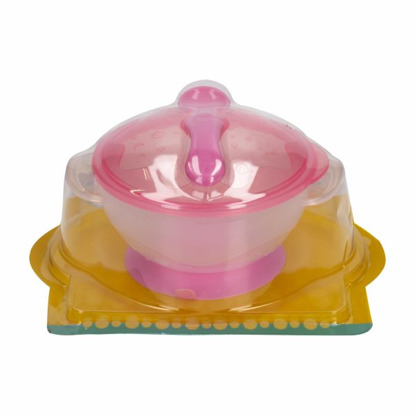 Tazón De Alimentación Con Tapa Y Cuchara 6m + Color Rosa PEKE - Image 2