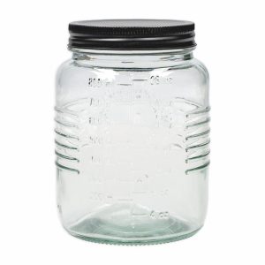 Frasco Con Tapa Metalica Negra OLD FASHIONED Gande