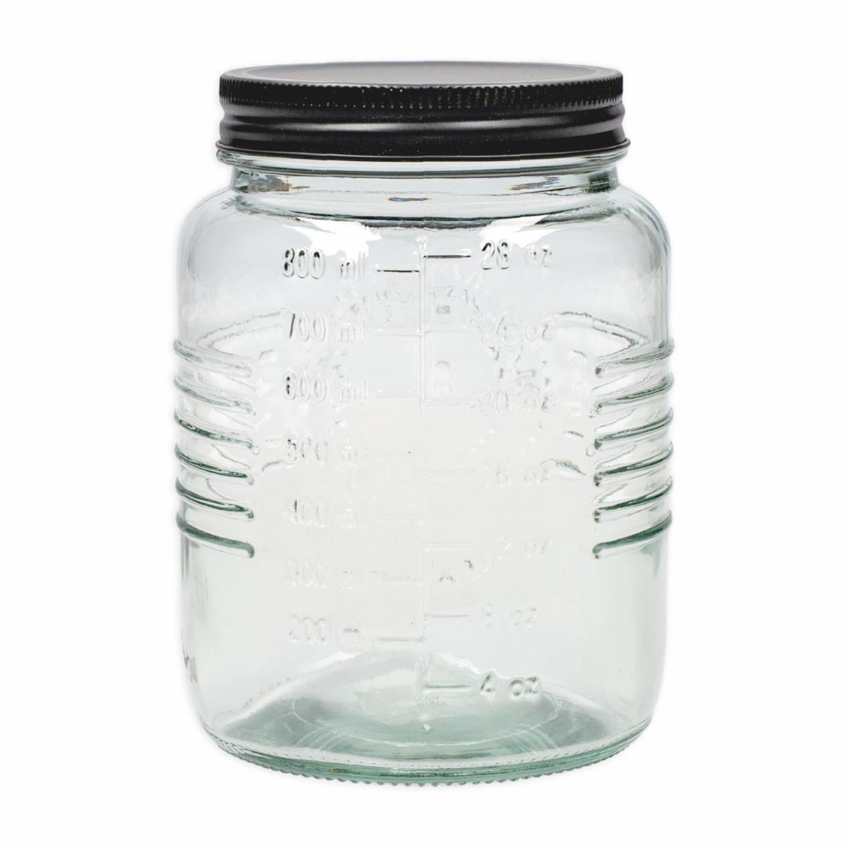 Frasco Con Tapa Metalica Negra OLD FASHIONED Gande