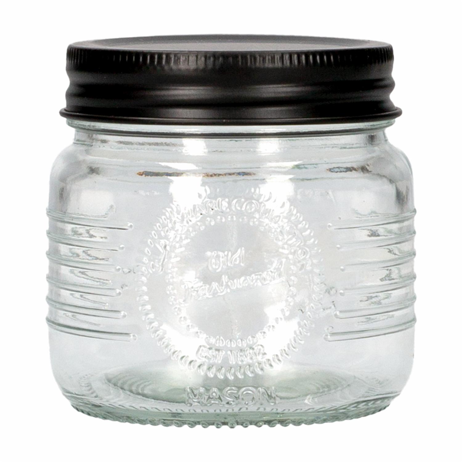 Frasco Con Tapa Metalica Negra OLD FASHIONED Pequeño