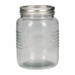 Frasco Con Tapa Metalica Transparente OLD FASHIONED 1 L