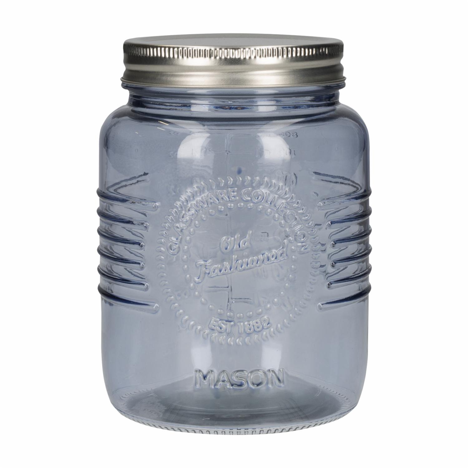 Frasco Con Tapa Metalica Azul OLD FASHIONED 1 L