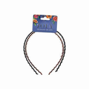 Diadema Con Diseño Negro Y Café HAIR WITH FLAIR LonGitud Perfecta