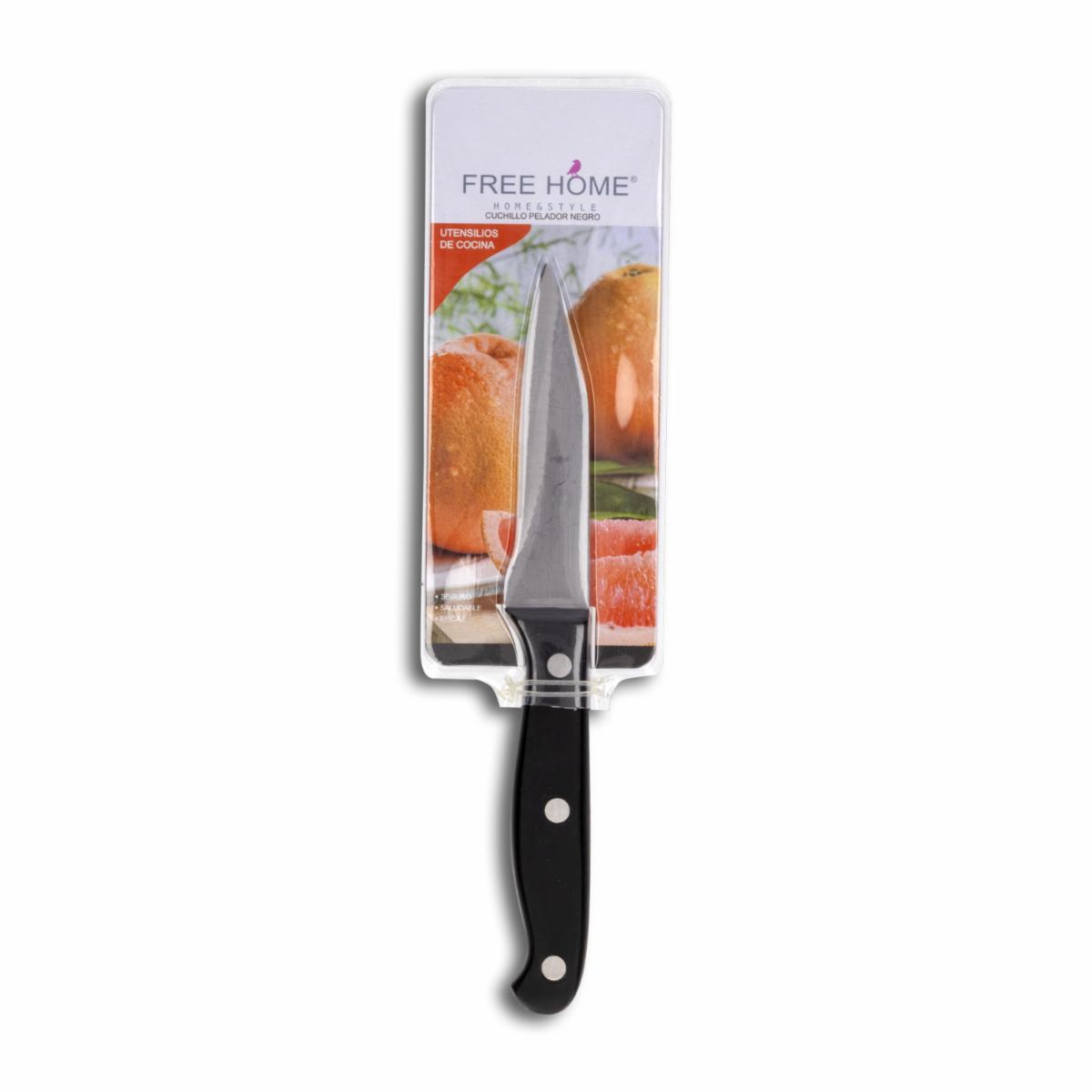 Cuchillo Pelador Negro Plástico FREE HOME Unidad
