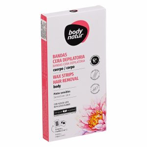 Cera Depilatoria Corporal En Bandas Piel Sensible Con Flor De Loto BODY NATUR