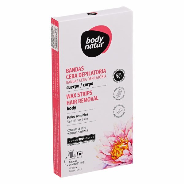 Cera Depilatoria Corporal En Bandas Piel Sensible Con Flor De Loto BODY NATUR