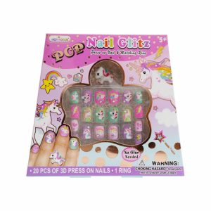 Set De Uñas Para Niñas Uñas Y Anillo HOT FOCUS Unidad