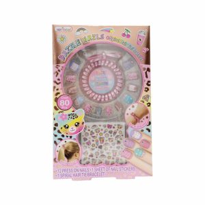 Uñas Postizas Para Niñas Leopardo Pulsera HOT FOCUS JueGo X 12 U