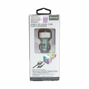 Cargador Para Auto Dual Usb Con Iluminación Lumen 8 PREMIER 2,1 A