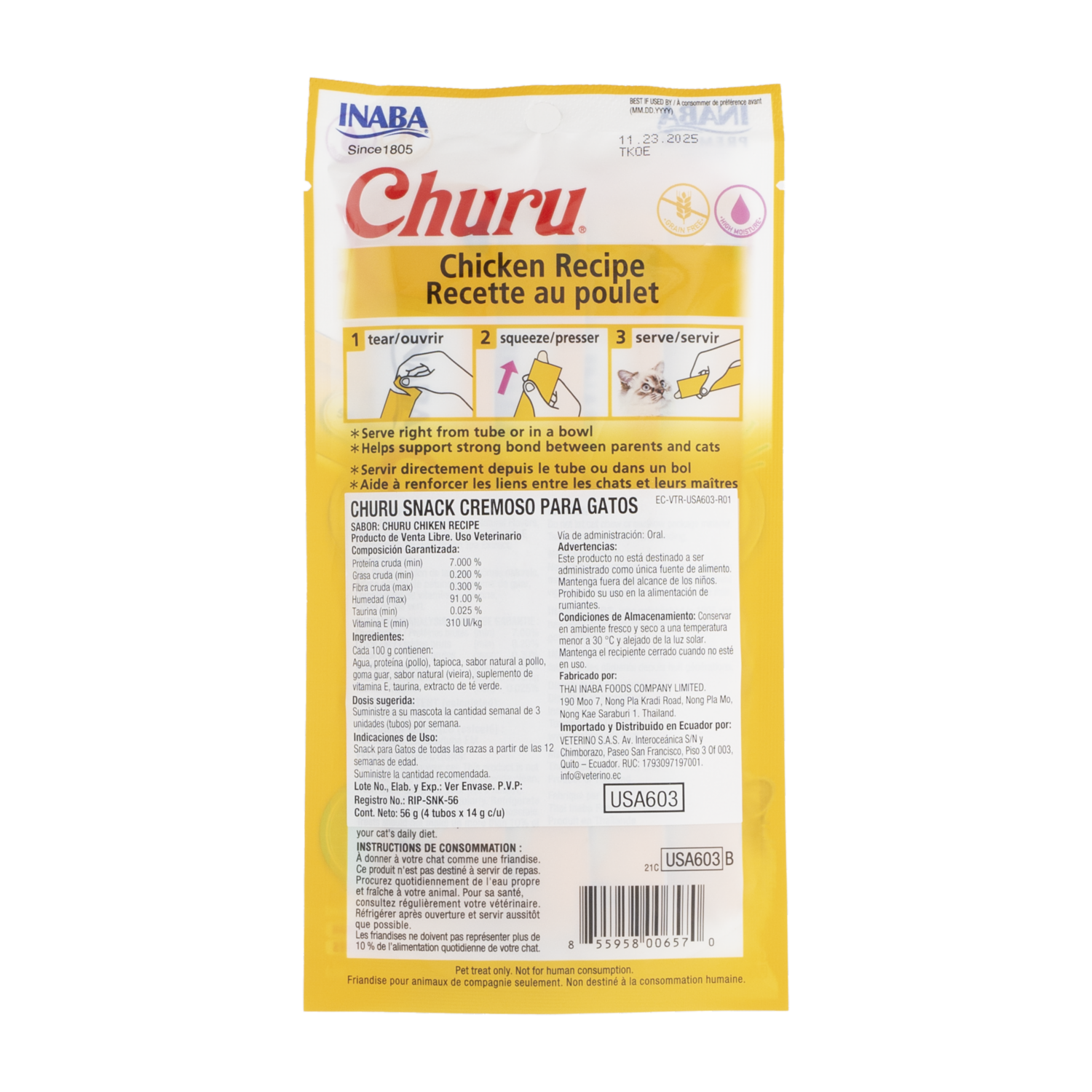 Snack Para Gatos Sabor A Pollo CHURU 56 G - Image 2