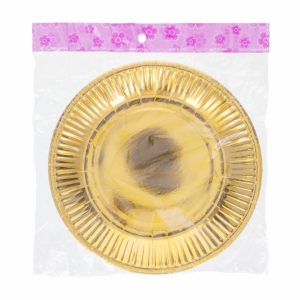 Platos Desechables Color Dorado 18 Cm IMPORTADORA CUMPLEAÑOS X 10 Uds