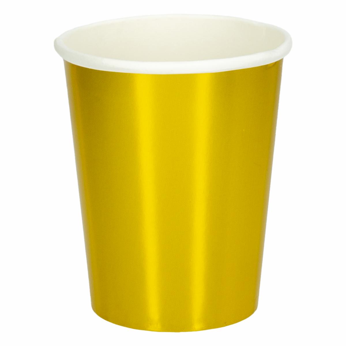 Vaso Dorado 8 Oz IMPORTADORA CUMPLEAÑOS X 10 Uds