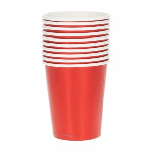 Vasos Desechables Color Rojo 8 Onzas IMPORTADORA CUMPLEAÑOS