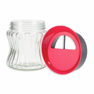 Frasco Calado Rayas Con Tapas Multicolor HEREVIN 1 L